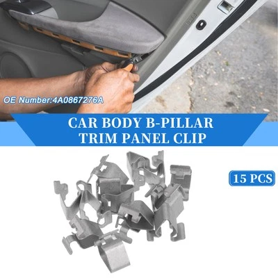 15 Pcs Car Body B-Pillar Trim Panel Clip for Volkswagen Beetle 98-19 Silver Tone Foto 1 de 4