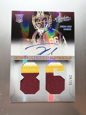 Jordan Reed 2013 Panini Absolute Rookie Jersey Number Prime Patch Auto #d /25 Rc - Image 1 of 2