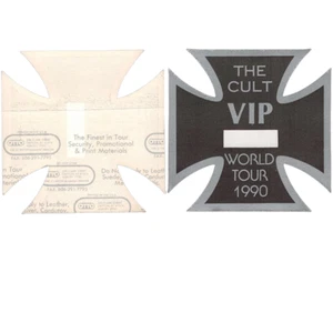 1990 The Cult Backstage Pass Iron Cross Shape VIP Cloth Vintage Original RARE - Picture 1 of 1
