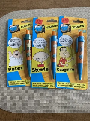 Plumas parlantes Family Guy 2006 vintage Peter Griffin, Stew is Griffin Quagmire Foto 1 de 2
