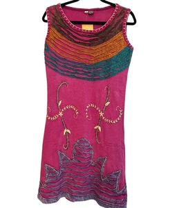 Nepal KPC XXL Damen besticktes Kantha Kleid Boho - Hippie Stretch NEU - Bild 1 von 2