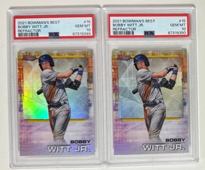 2x 2021 Bowman's Best BOBBY WITT JR. #15 Refractor PSA 10 GEM MINT - Picture 1 of 2