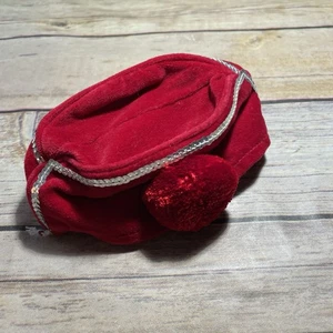 American Girl Emily Emily’s Tap Dance Costume Red Velvet Sequin Pom Pom Hat Only - Picture 1 of 4