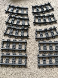 Genuine LEGO Train Track Curves X 6 Straights X 4 - 10 Piece Bundle - Picture 1 of 3