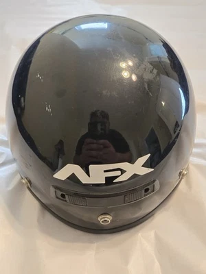 Vintage AFX FX-7 Beanie Motorcycle Helmet Size Small DOT Black - Image 1 of 4