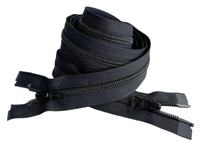 Jacket Zipper YKK #5 Nylon Coil Two-Way Separating Zipper Black Length 18" - 72" - Image 1 of 3