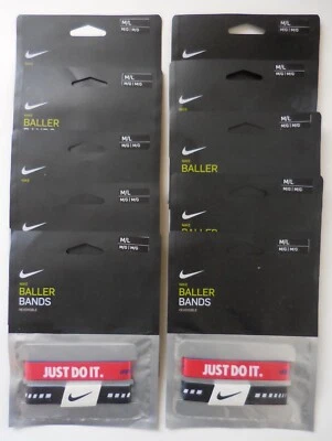 Nike Baller Band 10 Pack Univer Red/White/Black/Racer Blue M/L Total 20 Bands - Image 1 of 4