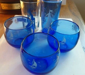 5 Hazel Atlas Kraft Kristall Artikel Roly Poly Saftgläser - Bild 1 von 4