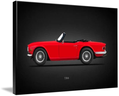 Arte en lienzo - Triumph TR6 arte de auto de rendimiento moderno mínimo, 3 tamaños Foto 1 de 4