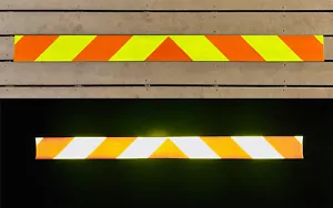 Lime & Orange Reflective Chevron Panel Oralite V98 Custom Decal Tape - Picture 1 of 11
