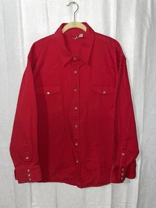 Vintage 2X Men’s Weekendz Off Pearl Snap Heavy Red Cotton Denim Western Shirt - Picture 1 of 15
