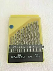 13pcs 2-8mm Drill Bit Set HSS High Speed Steel Metal Tools W/Plastic Storage Box - Picture 1 of 1