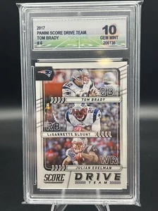 2017 SCORE DRIVE TEAM TRIOS #6 TOM BRADY-BLOUNT-EDELMAN Patriots Edelstein neuwertig 10 - Bild 1 von 4