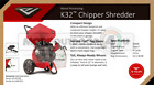 33968 Ardisam Earthquake K32 Chipper Shredder 212cc Viper Engine HOME DELIVERY