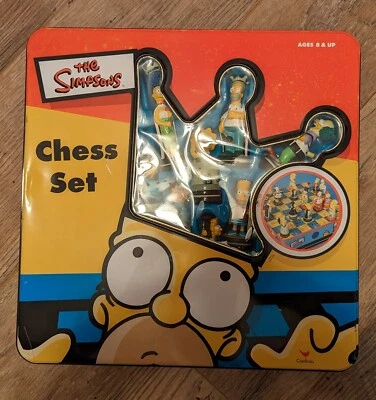 The Simpsons 2000 3D Chess Set Tin Collector's Box Cardinal Games - Image 1 of 4