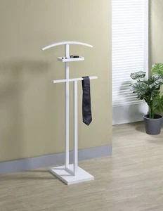 Kings Brand Furniture - Metal Suit Valet Stand Clothes Rack Jacket Hanger, White - Picture 1 of 6