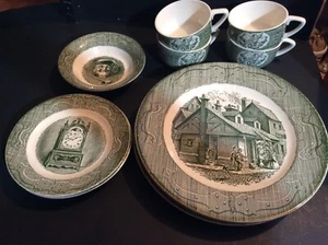 VINTAGE: "THE OLD CURIOSITY SHOP" LOT of (3 DINNERS, 3 BREADS, 1 BOWL, & 4 CUPS) - Picture 1 of 12