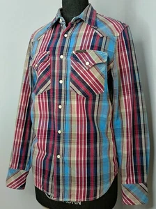 Hysteric Glamour Japan plaid western ladies left handed Belnap metal snap shirt - Picture 1 of 18