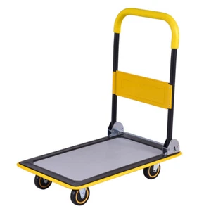 Carrello 330 libbre carrello carrello spinta camion manuale piattaforma pieghevole magazzino garage - Foto 1 di 8