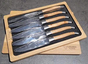 Laguiole en Aubrac Steakmesser Messer Set 6 Stück Griffe aus Wacholderholz - Bild 1 von 7