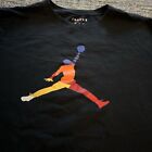 Nike Air Jordan Retro Jump Man Multicolored Logo Mens TShirt Size XL Black