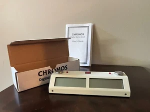 Metal Chronos Chess Clock (w/silver touch sensors) with box and User's Guide - Picture 1 of 4