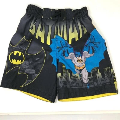 Batman Boys Swim Shorts Size 4 Trunks w/ Mesh Lining - Image 1 of 4