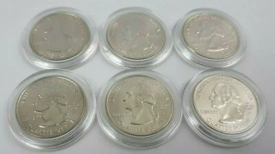 6 State Quarters Incased in a US Mint Capsule Uncirculated. 5- 2003P, One 2003D - Image 1 of 4