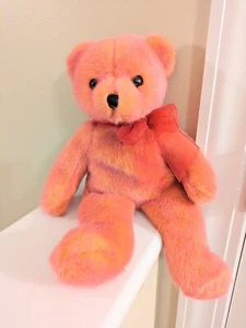 Vintage 14" TY Classic Rouge Red Pink Orange Weighted Bottom Teddy Bear Plush - Picture 1 of 7