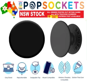 PopSockets Pop Socket Black Phone Stand Holder Mount - Picture 1 of 3