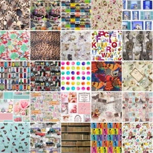 Cotton Linen Look Fabric Digital Panama Animal Floral Upholstery Curtain Cushion - Picture 1 of 55