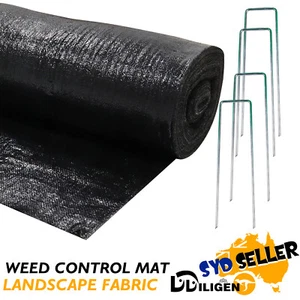 90GSM Woven Weed Barrier Control Mats Geotextile Fabric For Commercial Driveway - Picture 1 of 14