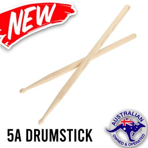 Pair 5A Maple Wood Drumsticks Lightweight Endearing Music Oval Tip Drum Sticks - Picture 1 of 5