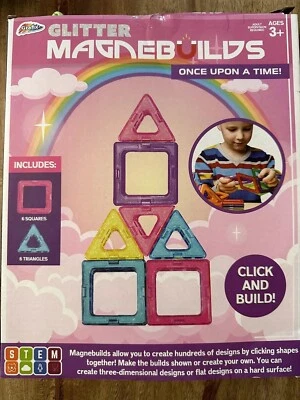 Glitter Magnebuilds Magnetic Construction Building Blocks 12-piece Set - Used - Image 1 of 4