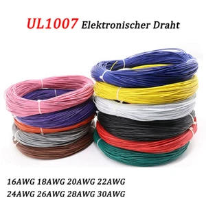 UL1007 Litzenkabel PVC Elektrokabel 16 18 20 22 24 26 28 30 AWG Flexible Kabel - Picture 1 of 11