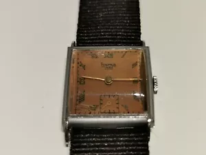ART DECO VINTAGE RARE WW2 ERA SWISS SQUARE MEN'S MECHANICAL WATCH "HUMA 500"  - Picture 1 of 12