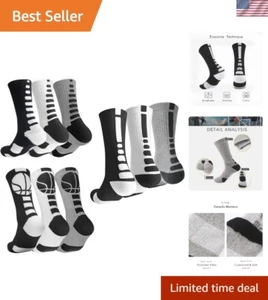 Boys Sock Basketball Soccer Hiking Ski Athletic Outdoor Sports Thick Calf Hig... - Picture 1 of 6