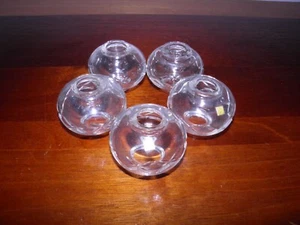 Set of 5, vintage, crystal glass, small, chandelier columns/breaks/spacers JAPAN - Picture 1 of 18