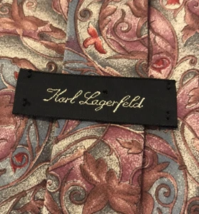 VINTAGE Karl Lagerfeld Tie 57” Haute Couture Whimsi Pastel Birds Paisley EUC - Picture 1 of 4
