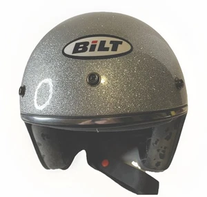 Biltwell Gringo Helmet Bright Silver Metal Flake Size Large - Foto 1 di 5