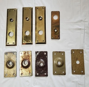 Vintage Brass Metal Door Face Plate Covers Architectural Salvage  - Picture 1 of 3