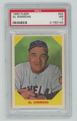 Al Simmons 1960 Fleer PSA 7 #32 Cleveland Indians Foto 1 de 2