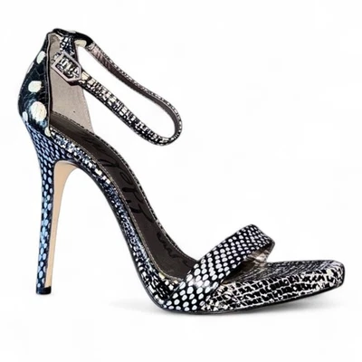 Sandalias Sam Edelman Talla 10 Piel de Serpiente Lunares Correa en el Tobillo Tacones de Aguja Foto 1 de 4
