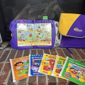 Fisher Price Power Touch Learning System With 6 Books 4 Cartridges & Backpack - Picture 1 of 12
