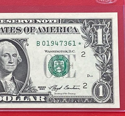 1993 Star note $1 DOLLAR BILL ( New York ) UNCIRCULATED - Image 1 of 3