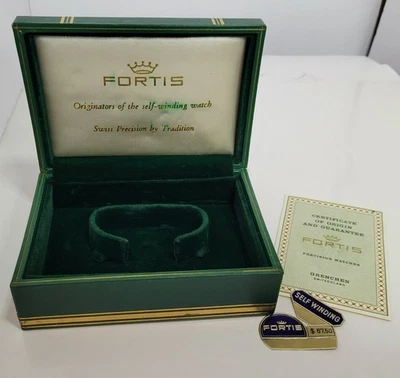 Caja Reloj Presentación Fortis Verde Vintage Años 50 Foto 1 de 4