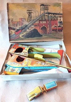 Technofix “COAL MINE” 294, Tin Litho Wind Up Toy, Germany, 1959,working - Bild 1 von 4