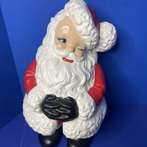 Vintage Atlantic Mold Winking Santa Claus 20in Large Ceramic 1970s Hand Painted - Picture 1 of 24