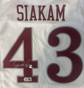 Camiseta deportiva firmada por Pascal Siakam New Mexico State Aggies AUTÉNTICA marca retro BAS - Imagen 1 de 4