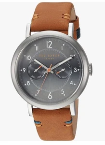New Ted Baker Men’s Aiden Quartz Stainless Steel Brown Leather Casual Watch  - Picture 1 of 5